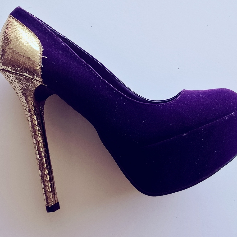 NEW! Qupid Purple Velvet Stelleto Heels - Picture 6 of 6